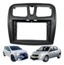 Marco multimedia de 9" para Renault Logan Sandero 2014-2024, negro mate.
