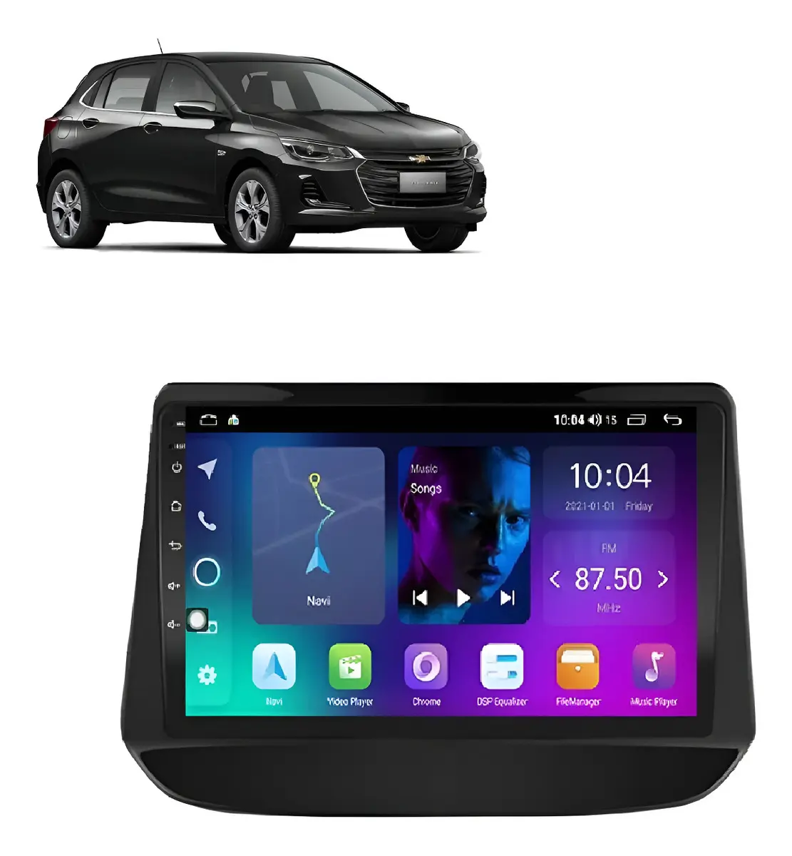 Central Multimedia  9" para Chevrolet Onix 2020-2026  CarPlay / Android Auto 4 gb ram 64 gb rom 